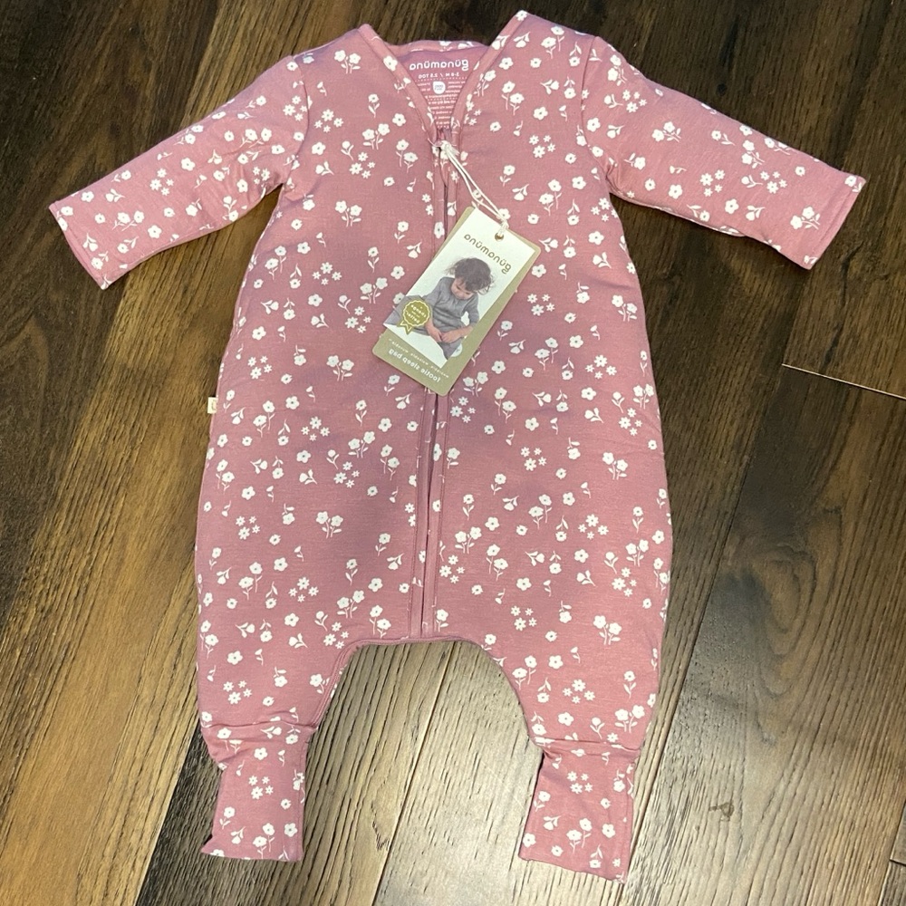 NWT Gunamuna Long Sleeve Footsie Sleep Sack 2.5 TOG Floral 3-6 months